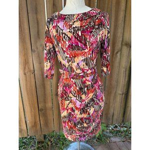 MELISSA MASSE Brushstroke Print JERSEY DRESS S
